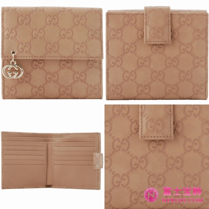 GUCCI/グッチ GG PIERCEグッチシマGG柄Gディテール2つ折り財布 212105 AA61G 2729 